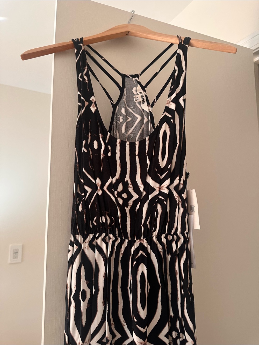 BB Dakota Black and White Zebra-Print Slip Dress